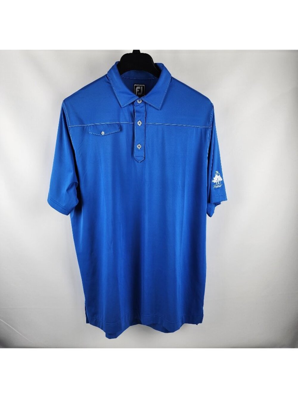 FootJoy Shirt Mens XL Blue S/S Golf Polo Athletic Fit Arm Logo